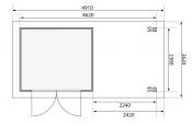 ASKOLA 3,5 přístavek 240 cm včetně zadní a boční stěny (9146) terragrau