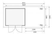 ASKOLA 3,5 přístavek 240 cm včetně zadní stěny (9176) natur