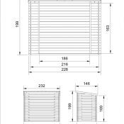 Přístřešek na dřevo H202 216 x 118 cm