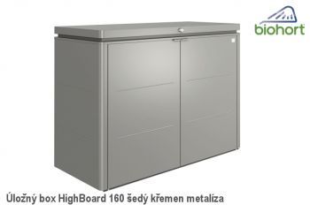 Úložný box HighBoard 160, šedý křemen metalíza - Biohort