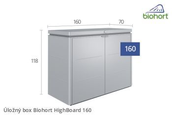 Úložný box HighBoard 160, šedý křemen metalíza - Biohort