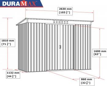 Zahradní domek Pent Roof ECO 8x4 zelený (3.3 m²) + konstrukce