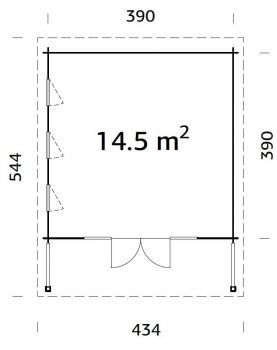 Zahradní domek Caroline 14,5 m2