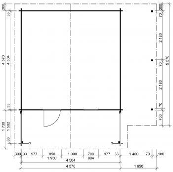 Zahradní domek Luka 450x450 Ekonomik s přístřeškem