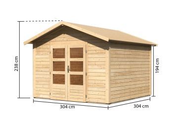 Dřevěný zahradní domek Karibu TALKAU 8 (83340) natur