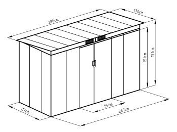 Plechový zahradní domek Lanitplast HALLE 9x4 antracit