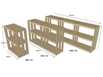 Dřevěný regál Herold (165,4 x 40 x 100 cm)