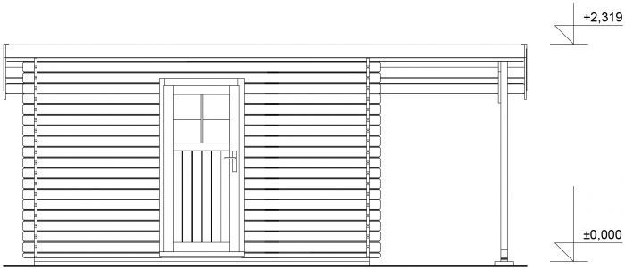 Zahradní domek Robin 350x200 Ekonomik s přístřeškem