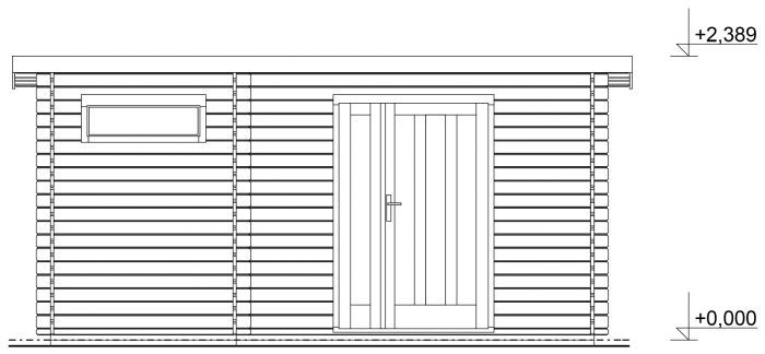 Zahradní domek Ueli 450x350 s dvoukřídlými dveřmi