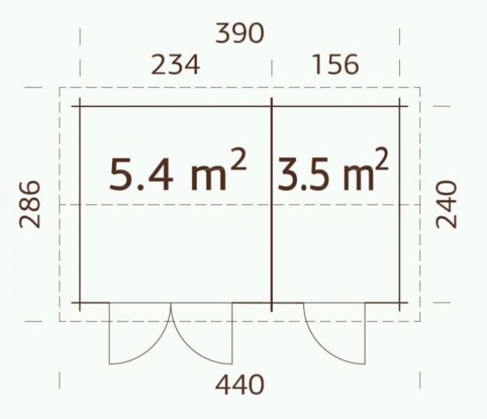 Zahradní domek Jari 390x240