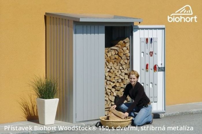 Dveřní set WoodStock 150, stříbrná metalíza - Biohort