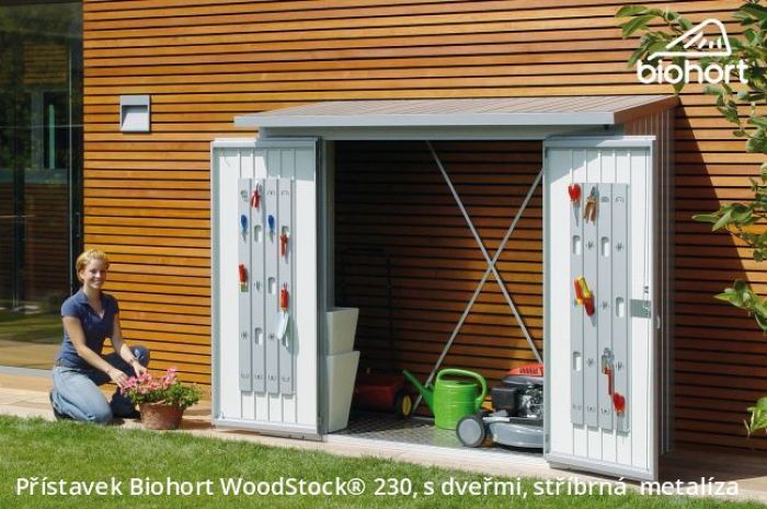 Dveřní set WoodStock 230, stříbrná metalíza - Biohort