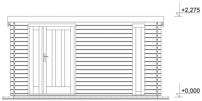 Zahradní domek Evald 400x300 dvoukřídlé dveře