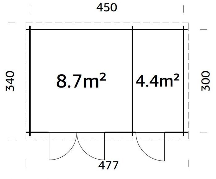 Zahradní domek Ella 450x300