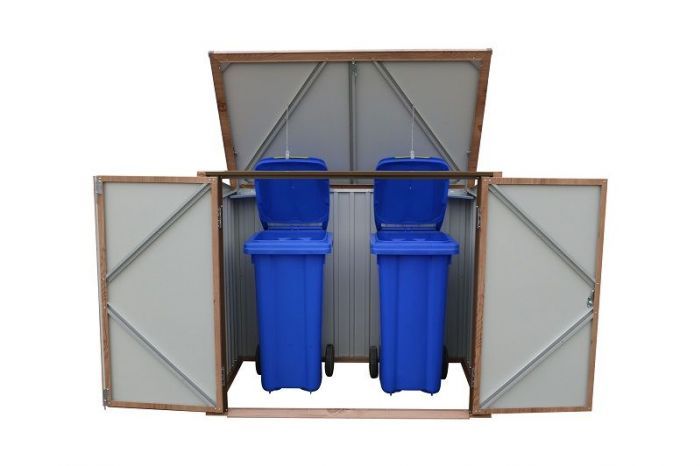 Úložný box na popelnice Duramax 154,2 x 96 cm x 130,5 cm - imitace dřeva 74045