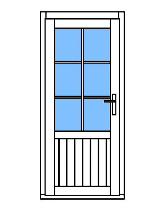 Dřevěné dveře Linde 84x181 cm, 2/3 sklo, levé
