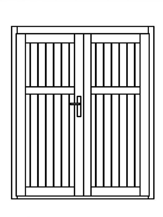 Dřevěné dveře Linde 149x181 cm, plné, dvoukřídlé