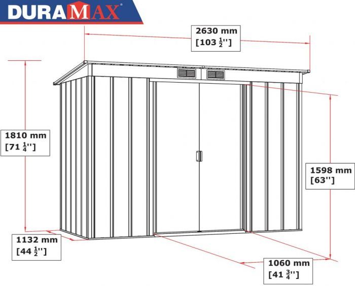 Zahradní domek Pent Roof ECO 8x4 antracit (3.3 m²)