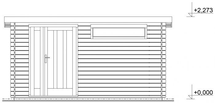 Zahradní domek Alfred 400x350 s dvoukřídlými dveřmi