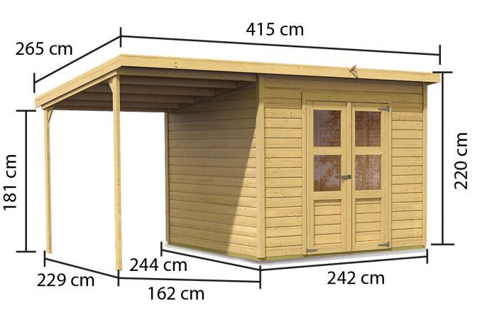 Zahradní domek Merseburg 6 + přístavek