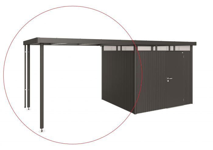 Postranní střecha pro HighLine H3, tmavě šedá metalíza - Biohort