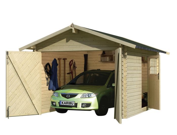 Dřevěná garáž Karibu 280x430 54133 28 natur
