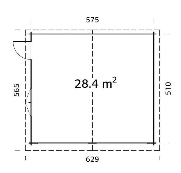 Garáž Roger 575x510, bez vrat