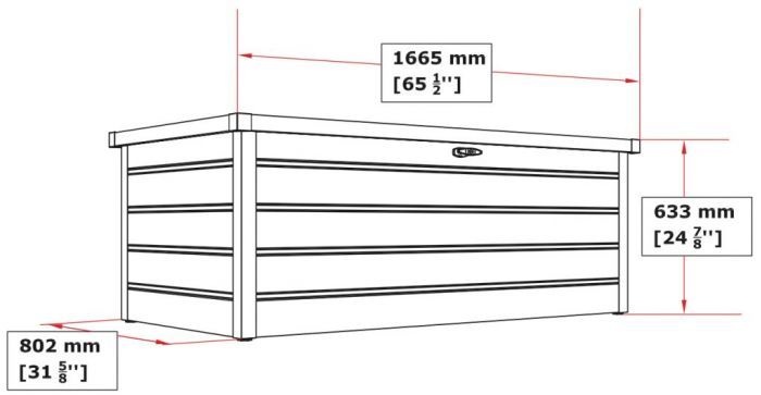 Zahradní úložný box 166 x 86 x 63 cm, 712 l, antracit, Duramax Palladium 71373