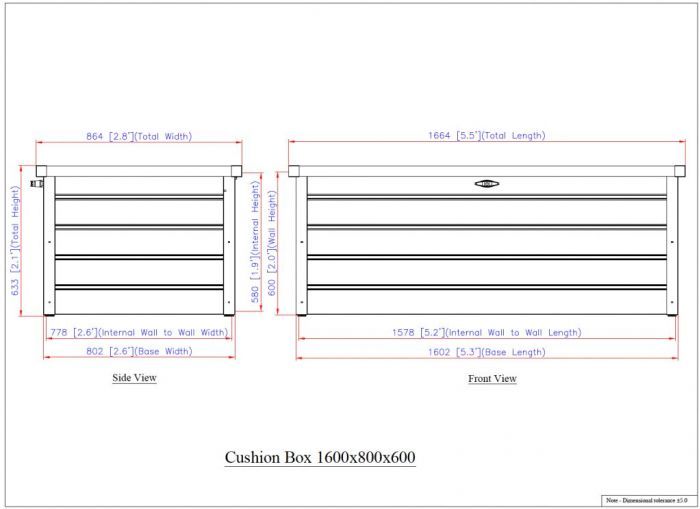 Zahradní úložný box 166 x 86 x 63 cm, 712 l, šedý, Duramax Palladium 71372