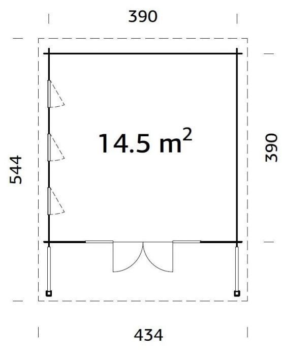 Zahradní domek Caroline 14,5 m2