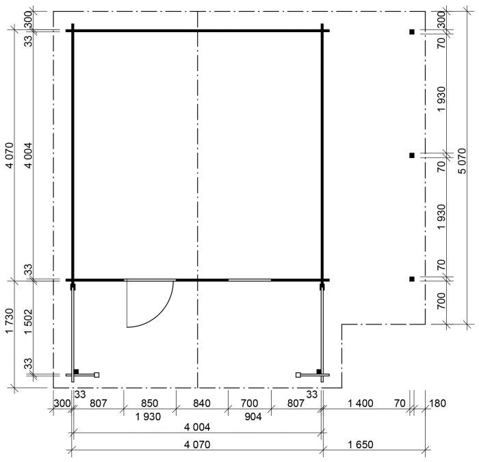 Zahradní domek Luka 400x400 Ekonomik s přístřeškem