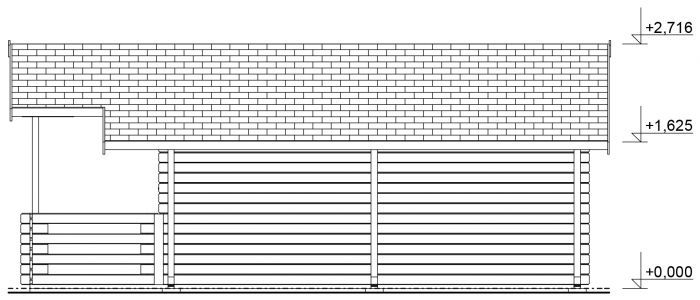 Zahradní domek Luka 450x450 Ekonomik s přístřeškem