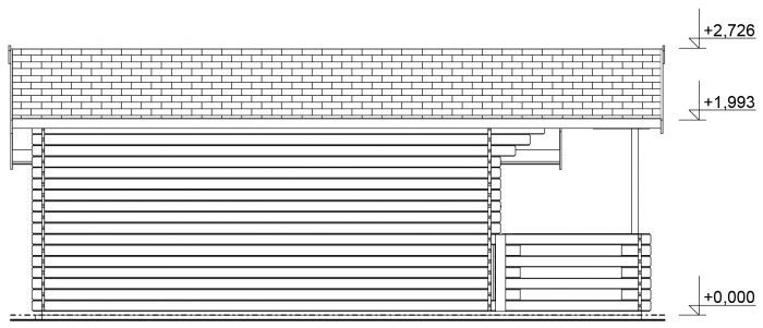 Zahradní domek Luka 450x450 Ekonomik s dvoukřídlými dveřmi a přístřeškem