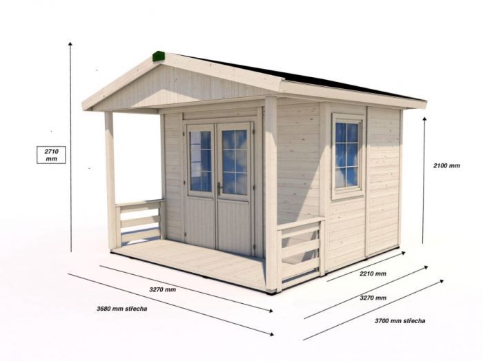 Zahradní domek A3322 Premium s terasou