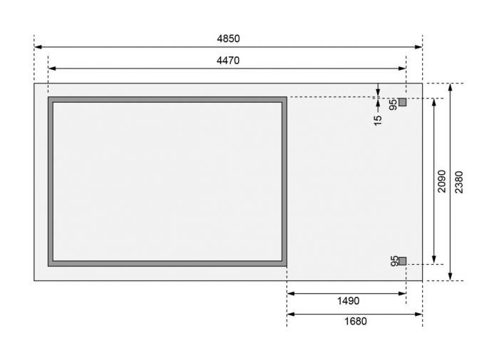 Dřevěný zahradní domek Karibu ASKOLA 4 přístavek 150 cm (23499) terragrau