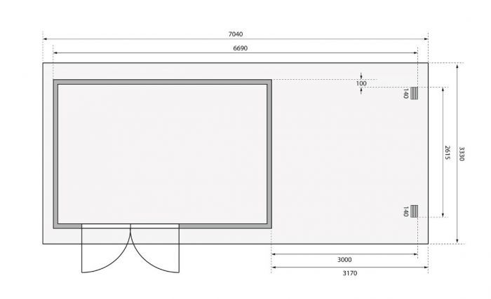 Dřevěný zahradní domek Karibu BASTRUP 8 přístavek 300cm (38770) antracit