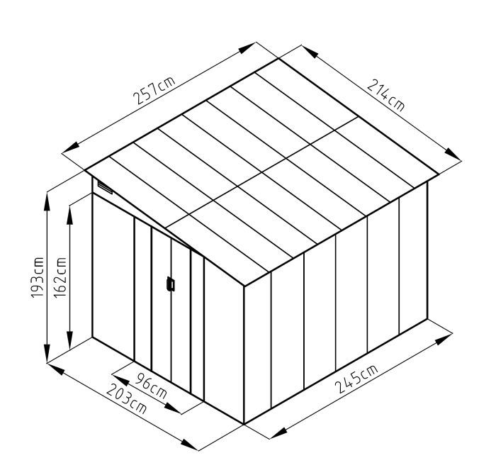 Plechový zahradní domek Lanitplast WANDHAUS 7x8 antracit