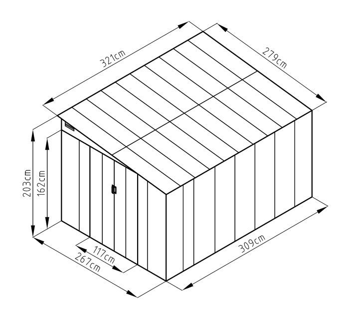 Plechový zahradní domek Lanitplast WANDHAUS 9x11 antracit