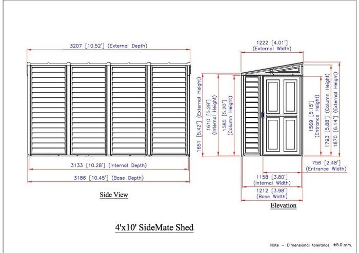 SideMate Plus Zahradní domek 187 x 123 x 319 cm DURAMAX 36725