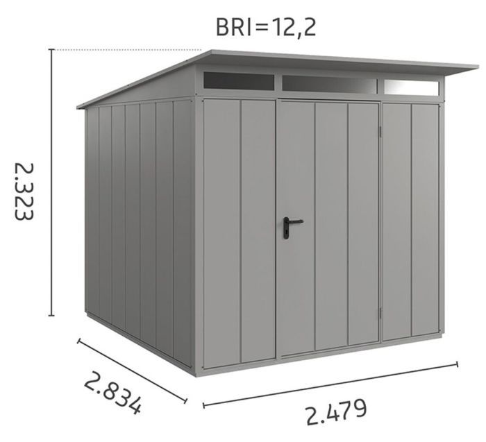 Zahradní domek HÖRMANN Berry Typ 2, Modern, pultová střecha, dvoukřídlé dveře 1345834